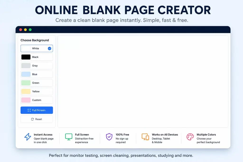 Online Blank page Creator 